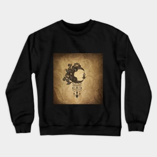 Elegant steampunk moon with gears Crewneck Sweatshirt